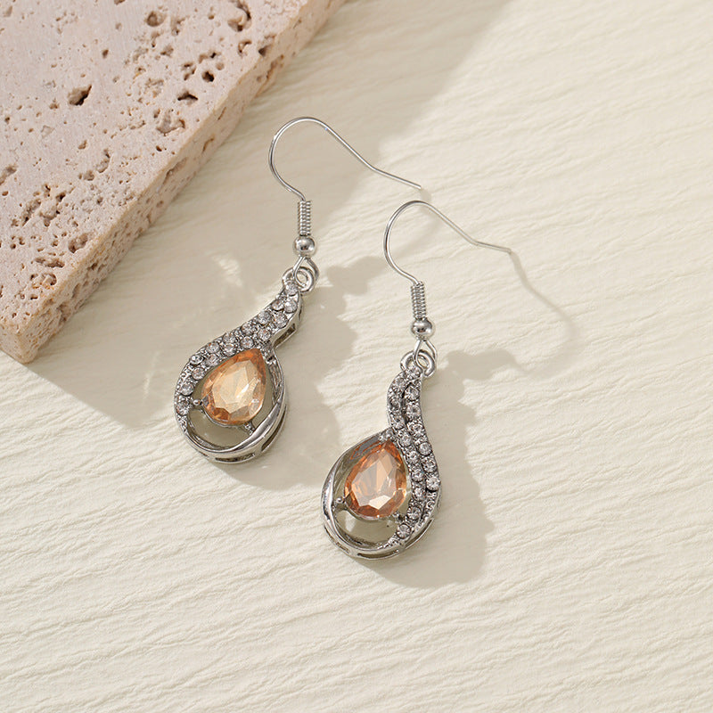 Wholesale Colorful Zirconia Personalized Colorful Rhinestone Tassel Long Earrings